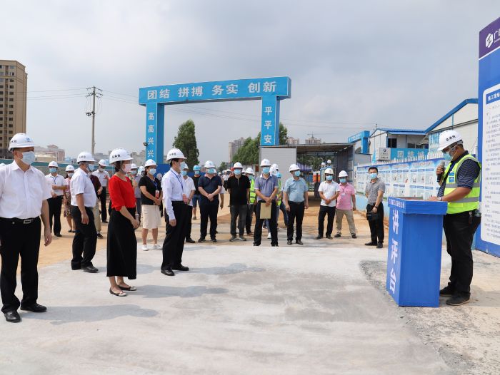 驻桂人大代表听取项目经理汇报。侯健杰 摄.jpg